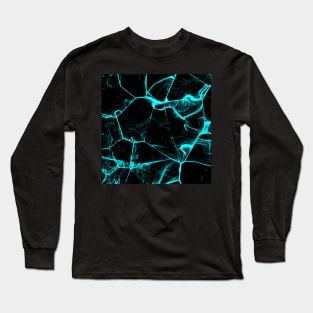 Spider web digital blue Art Long Sleeve T-Shirt